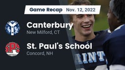 Recap: Canterbury  vs. St. Paul's School 2022