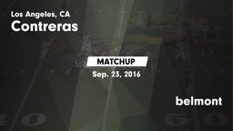 Matchup: Contreras vs. belmont 2016