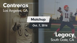 Matchup: Contreras vs. Legacy  2016