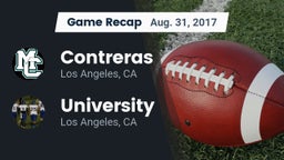 Recap: Contreras  vs. University  2017