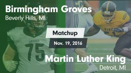 Matchup: Groves vs. Martin Luther King  2016