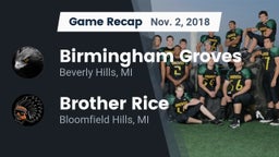 Recap: Birmingham Groves  vs. Brother Rice  2018