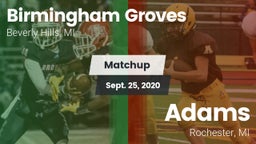 Matchup: Groves vs. Adams  2020
