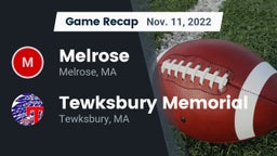 Recap: Melrose  vs. Tewksbury Memorial 2022