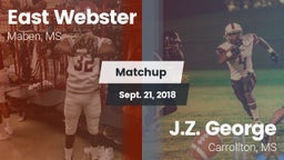 Matchup: East Webster vs. J.Z. George  2018
