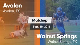 Matchup: Avalon vs. Walnut Springs  2016