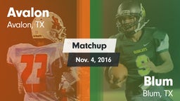 Matchup: Avalon vs. Blum  2016