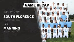 Recap: South Florence  vs. Manning  2016
