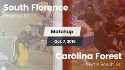 Matchup: South Florence vs. Carolina Forest  2016