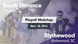 Matchup: South Florence vs. Blythewood  2016