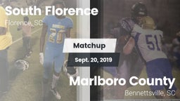 Matchup: South Florence vs. Marlboro County  2019