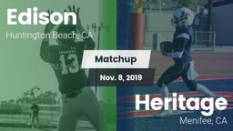 Matchup: Edison  vs. Heritage  2019