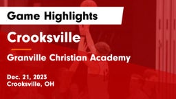 Crooksville  vs Granville Christian Academy Game Highlights - Dec. 21, 2023