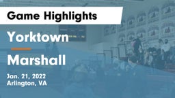 Yorktown  vs Marshall  Game Highlights - Jan. 21, 2022