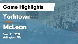 Yorktown  vs McLean  Game Highlights - Jan. 31, 2022