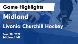 Midland  vs Livonia Churchill Hockey Game Highlights - Jan. 28, 2022
