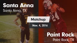 Matchup: Santa Anna vs. Paint Rock  2016
