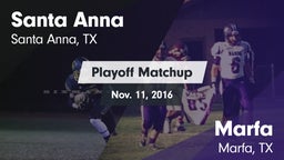 Matchup: Santa Anna vs. Marfa  2016