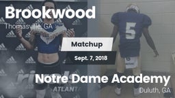 Matchup: Brookwood vs.      Notre Dame Academy 2018