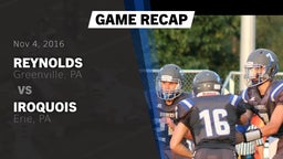 Recap: Reynolds  vs. Iroquois  2016