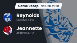 Recap: Reynolds  vs. Jeannette  2020