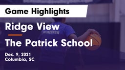 Ridge View  vs The Patrick School Game Highlights - Dec. 9, 2021