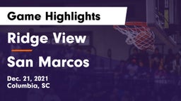 Ridge View  vs San Marcos  Game Highlights - Dec. 21, 2021