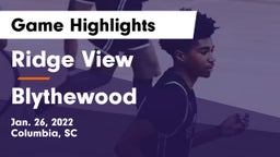 Ridge View  vs Blythewood  Game Highlights - Jan. 26, 2022