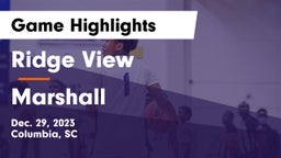 Ridge View  vs Marshall  Game Highlights - Dec. 29, 2023