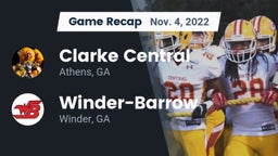 Recap: Clarke Central  vs. Winder-Barrow  2022