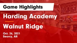 Harding Academy  vs Walnut Ridge Game Highlights - Oct. 26, 2021