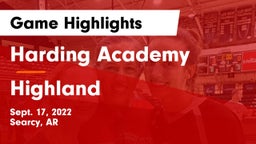 Harding Academy  vs Highland Game Highlights - Sept. 17, 2022