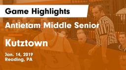 Antietam Middle Senior  vs Kutztown  Game Highlights - Jan. 14, 2019