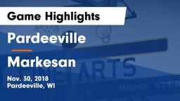 Pardeeville  vs Markesan  Game Highlights - Nov. 30, 2018