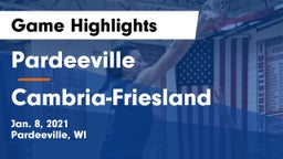 Pardeeville  vs Cambria-Friesland  Game Highlights - Jan. 8, 2021