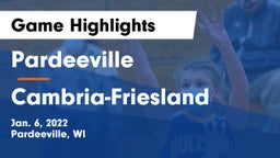 Pardeeville  vs Cambria-Friesland  Game Highlights - Jan. 6, 2022