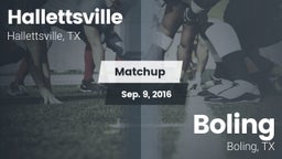 Matchup: Hallettsville vs. Boling  2016