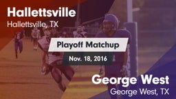 Matchup: Hallettsville vs. George West  2016