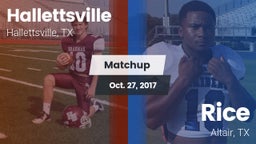 Matchup: Hallettsville vs. Rice  2017