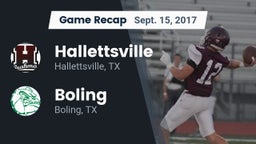 Recap: Hallettsville  vs. Boling  2017