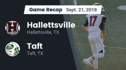 Recap: Hallettsville  vs. Taft  2018