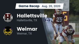 Recap: Hallettsville  vs. Weimar  2020
