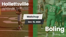 Matchup: Hallettsville vs. Boling  2020