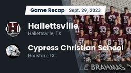 Recap: Hallettsville  vs. Cypress Christian School 2023