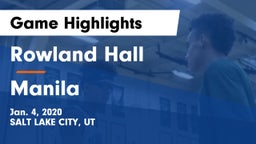 Rowland Hall vs Manila  Game Highlights - Jan. 4, 2020