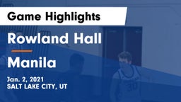 Rowland Hall vs Manila  Game Highlights - Jan. 2, 2021