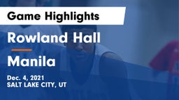 Rowland Hall vs Manila  Game Highlights - Dec. 4, 2021