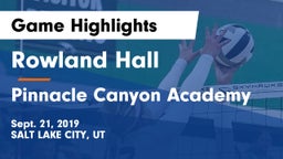 Rowland Hall vs Pinnacle Canyon Academy Game Highlights - Sept. 21, 2019