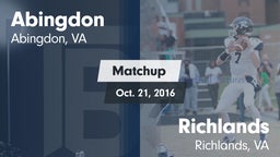 Matchup: Abingdon vs. Richlands  2016
