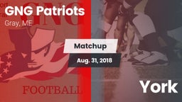 Matchup: GNG Patriots vs. York  2018